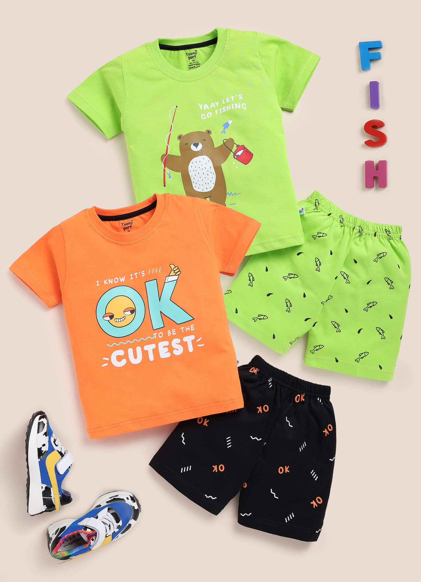 Toonyport Pack Of 2 Pure Cotton Clothing Sets